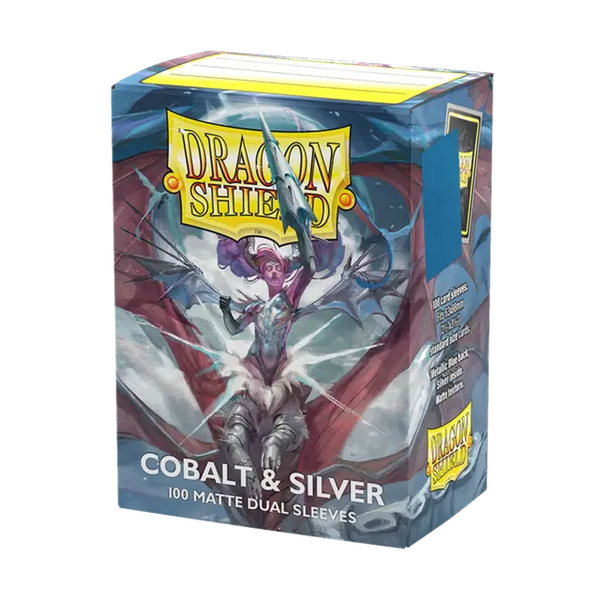 Dragon Shield Sleeves: Standard Matte Dual - Cobalt Silver