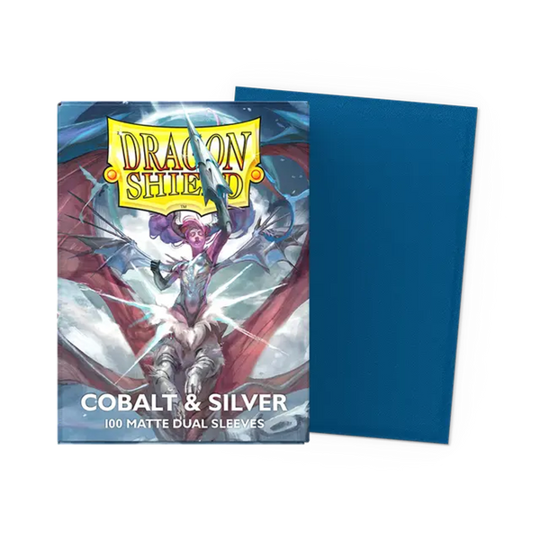 Dragon Shield Sleeves: Standard Matte Dual - Cobalt Silver